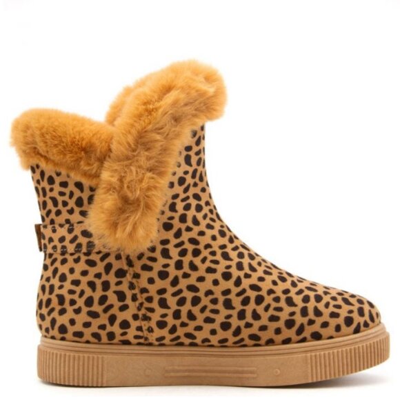 COZETTE-03 FUR SIDE CUT BOOTIES Women – Cheetah - Picture 4 of 7